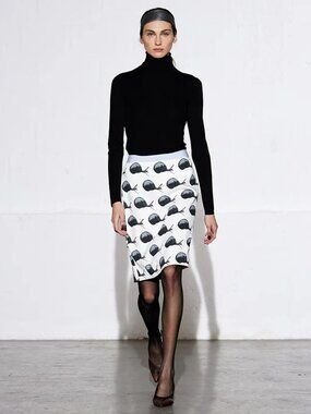 Tibi NWOT Gary Print On Stretch Crepe Pencil Skirt